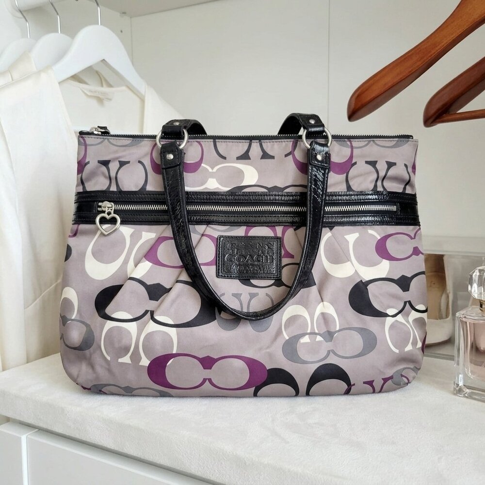 COACH Poppy Daisy Optic Print Multi Glam F22961 Tote Bag Purse